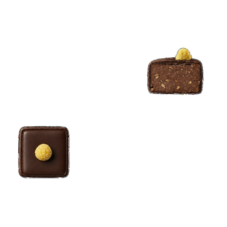 Violette et mimosa, bonbon de chocolat maison